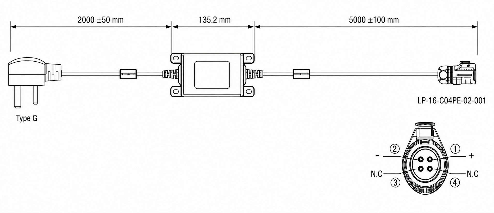 PSU AC Input Power Cable Assembly – Type G