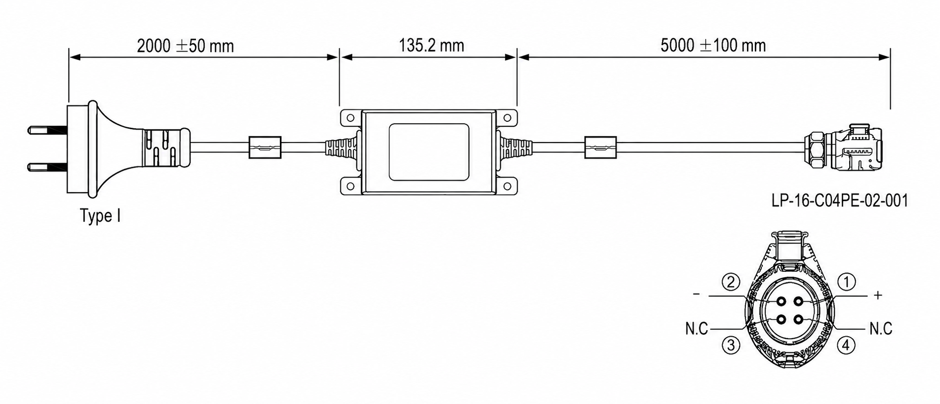 PSU AC Input Power Cable Assembly – Type I