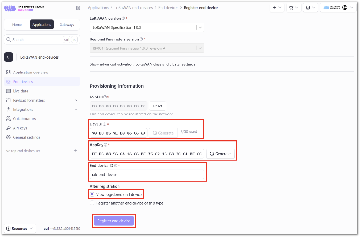 Add Provisioning information