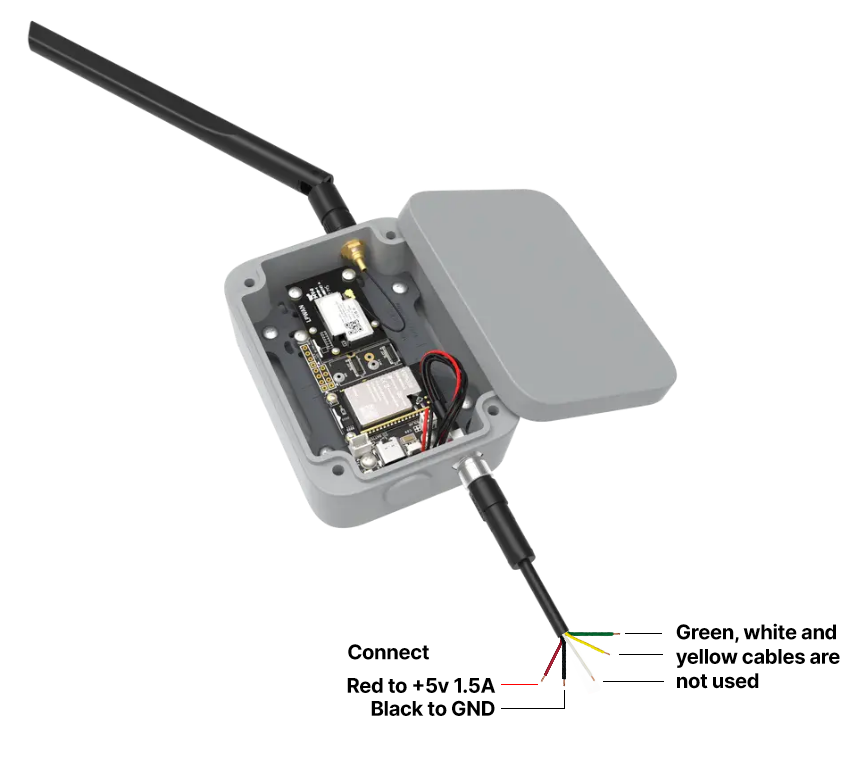 WisMesh WiFi MQTT Gateway M8 power supply connection