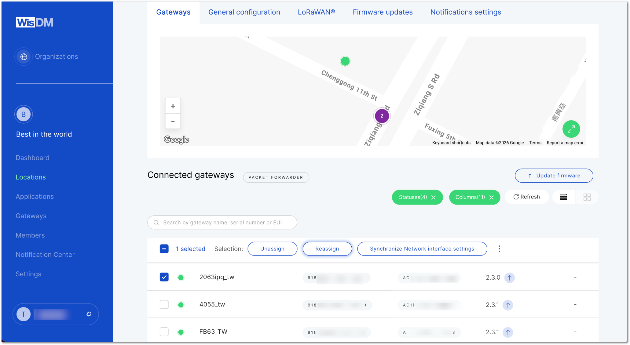 Gateway reassignment feature