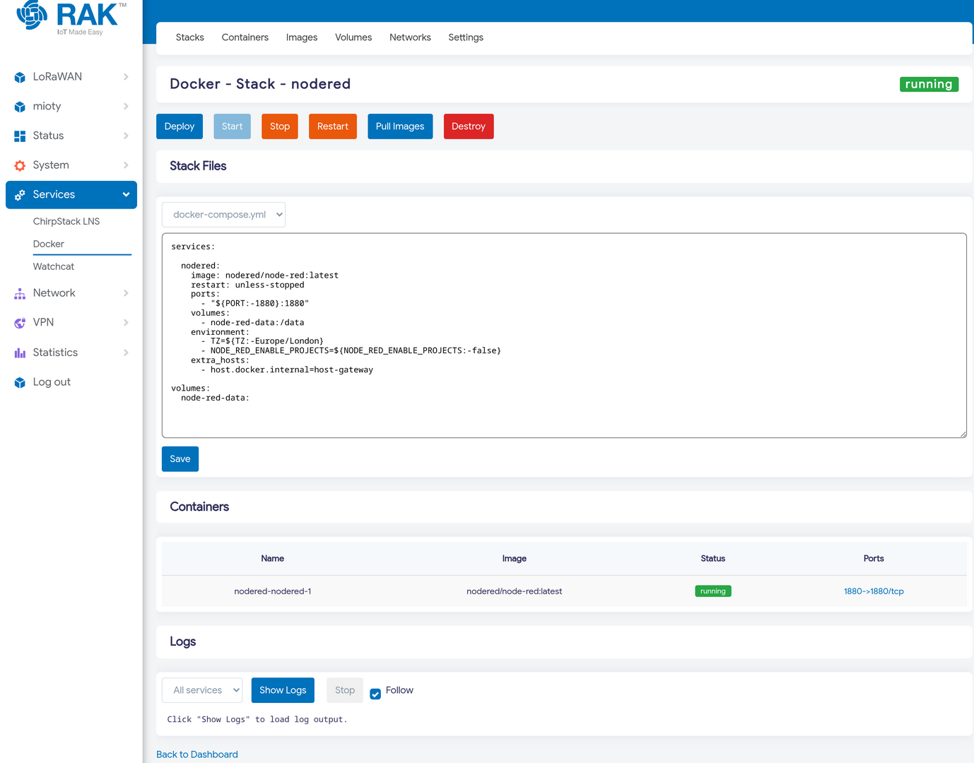 Deployed Docker Stack