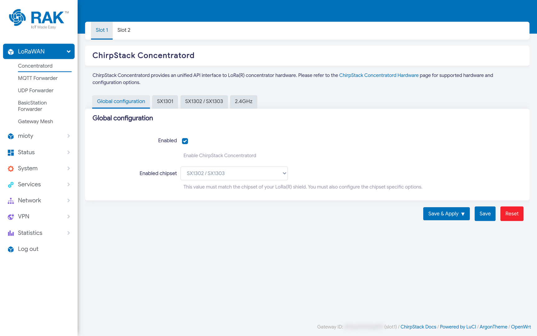 Concentratord Global Configuration