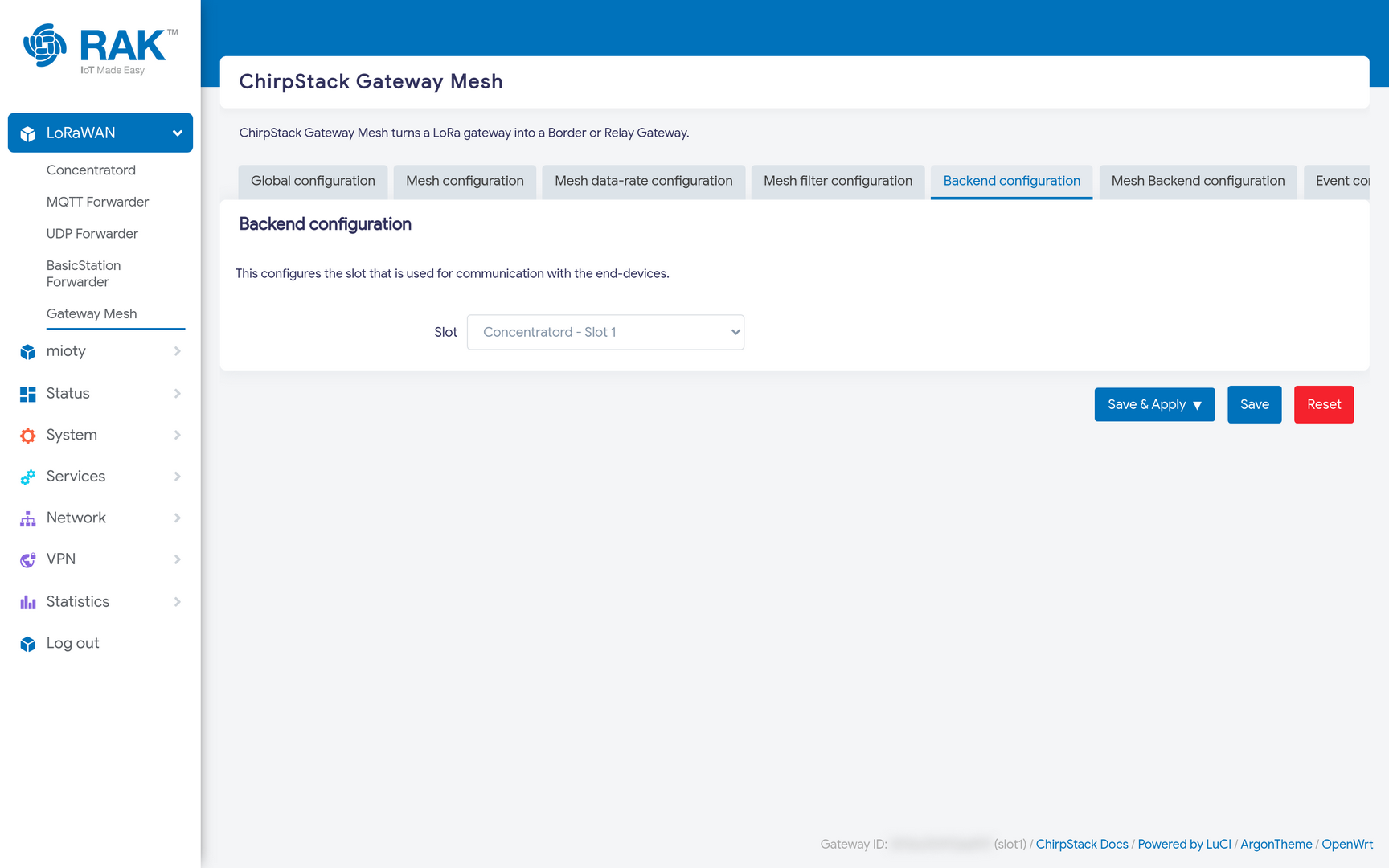 Gateway Mesh Backend Configuration