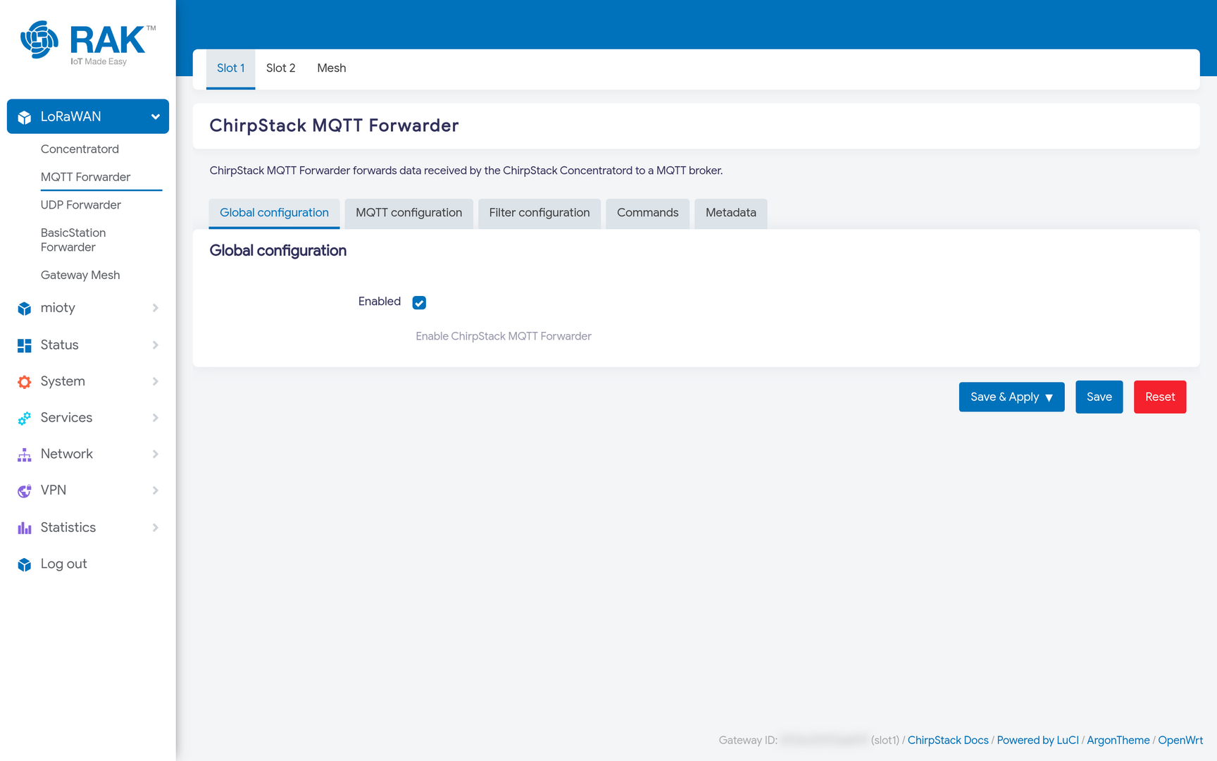 MQTT Forwarder Global Configuration
