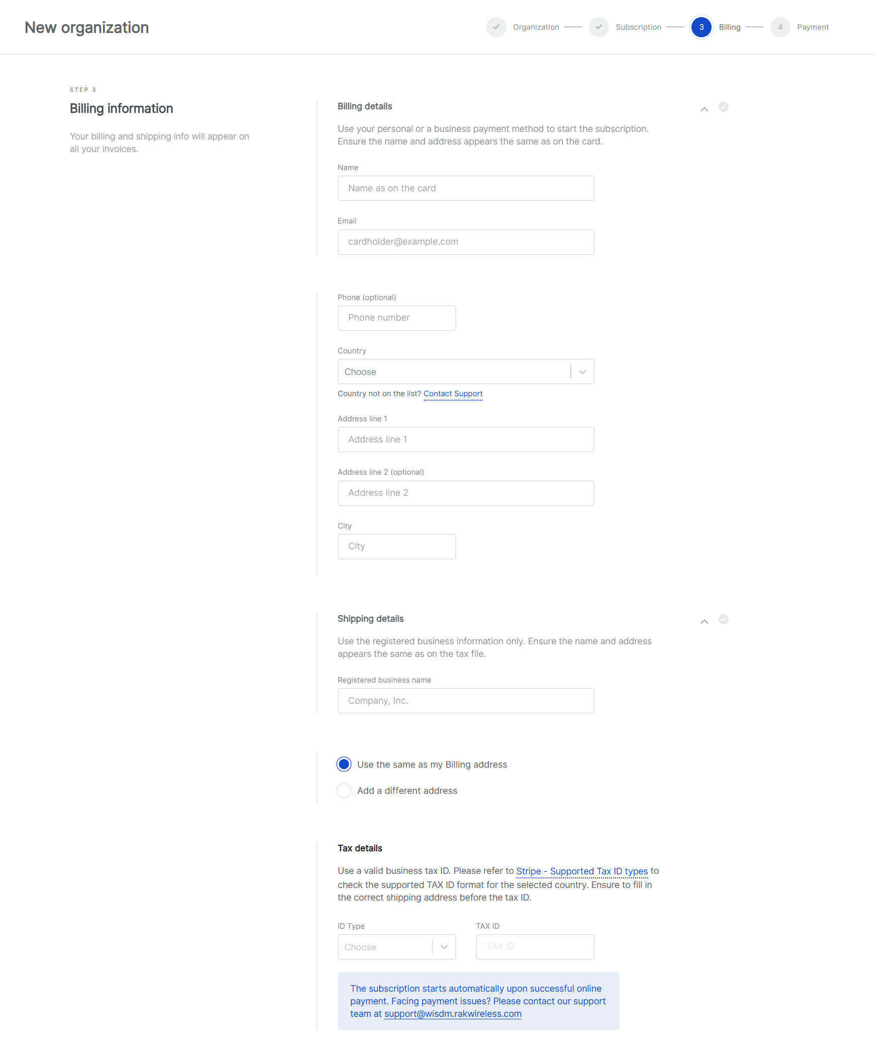 Billing Information