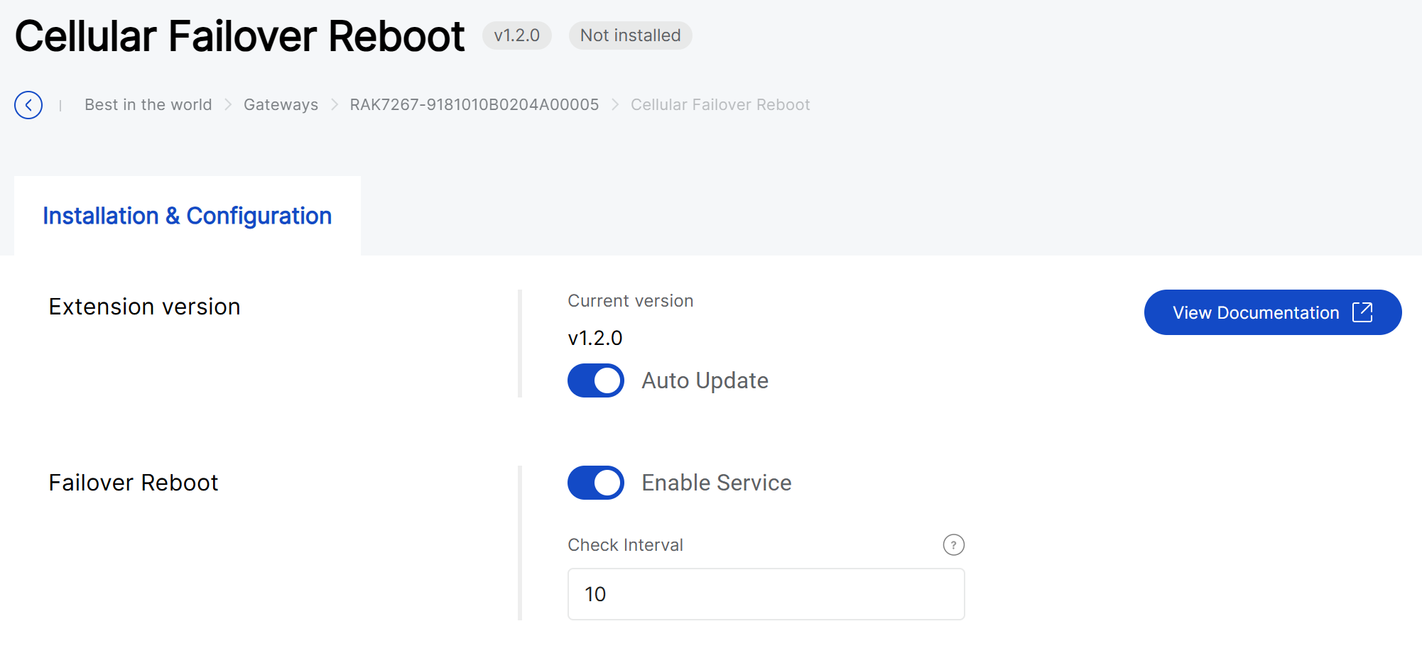 Cellular Failover Reboot config