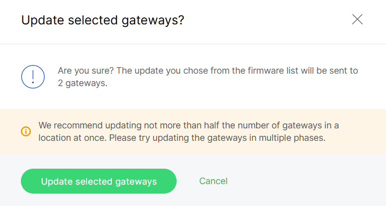 Confirm firmware upgrade