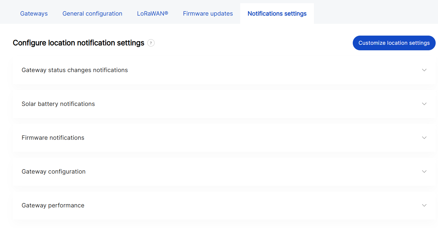 Notification settings overview