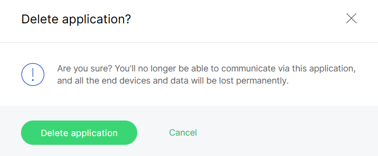 Confirm application deletion