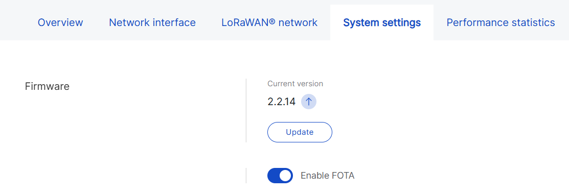 Firmware information from System Settings