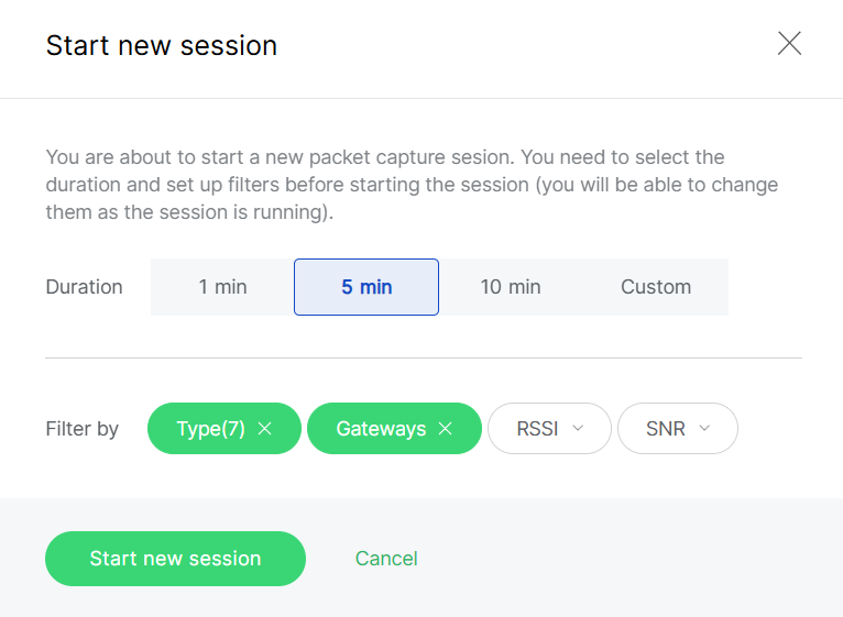 Set capture parameters