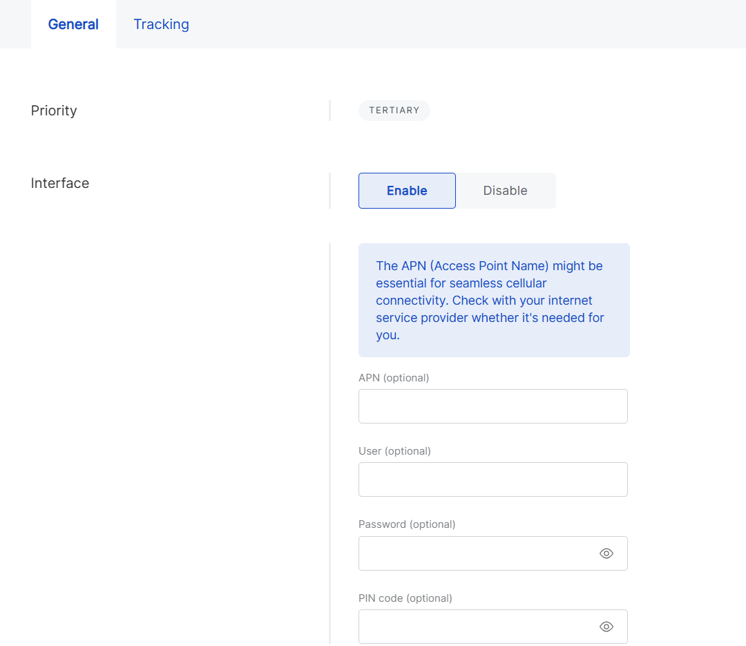 Cellular general settings