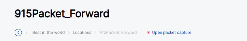 Starting a packet capture session from the Locations view