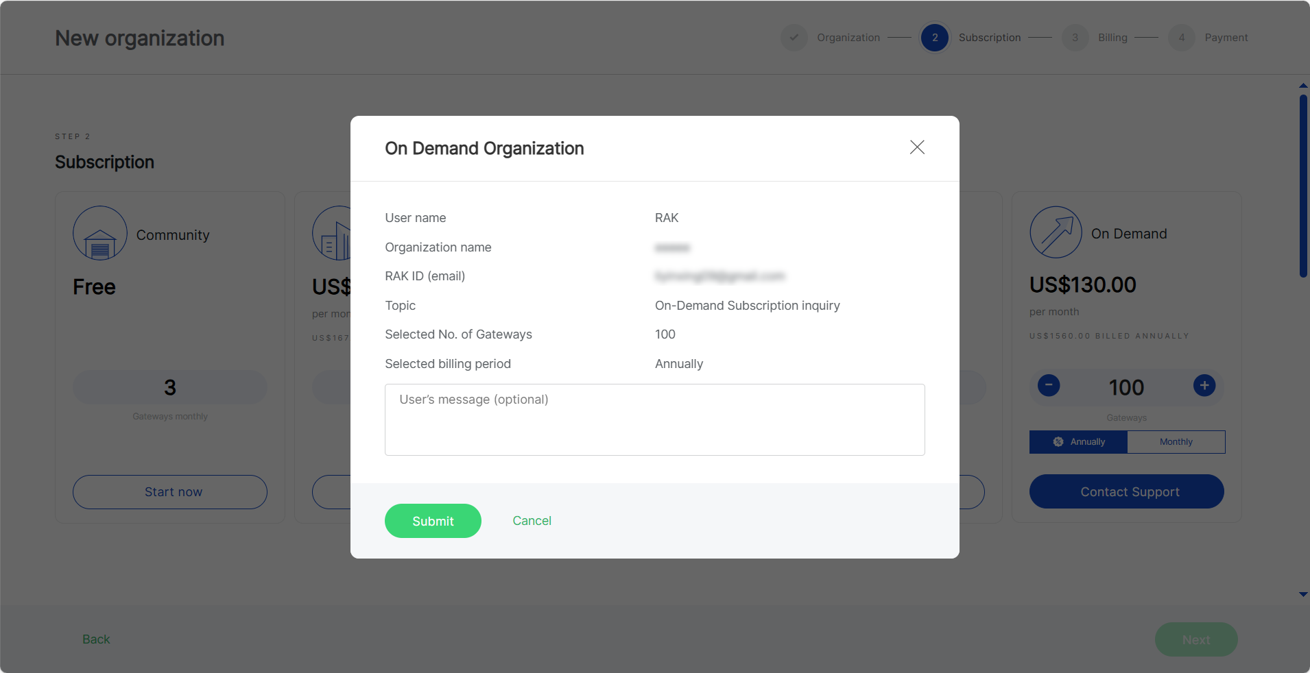 On-Demand Subscription 
