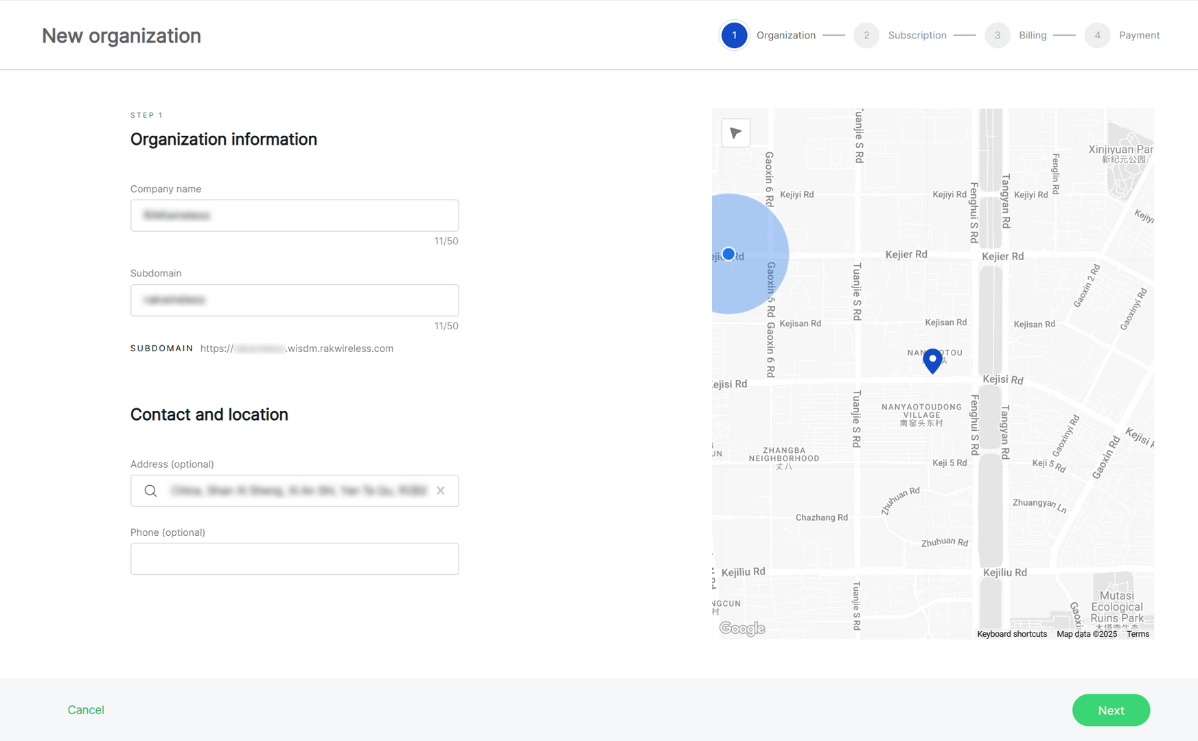 Create an organization