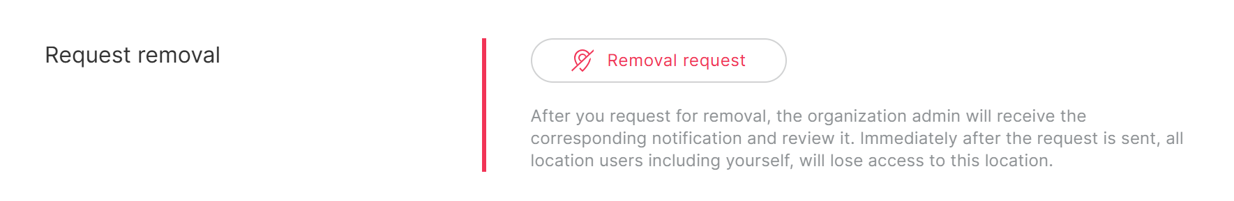 Request removal