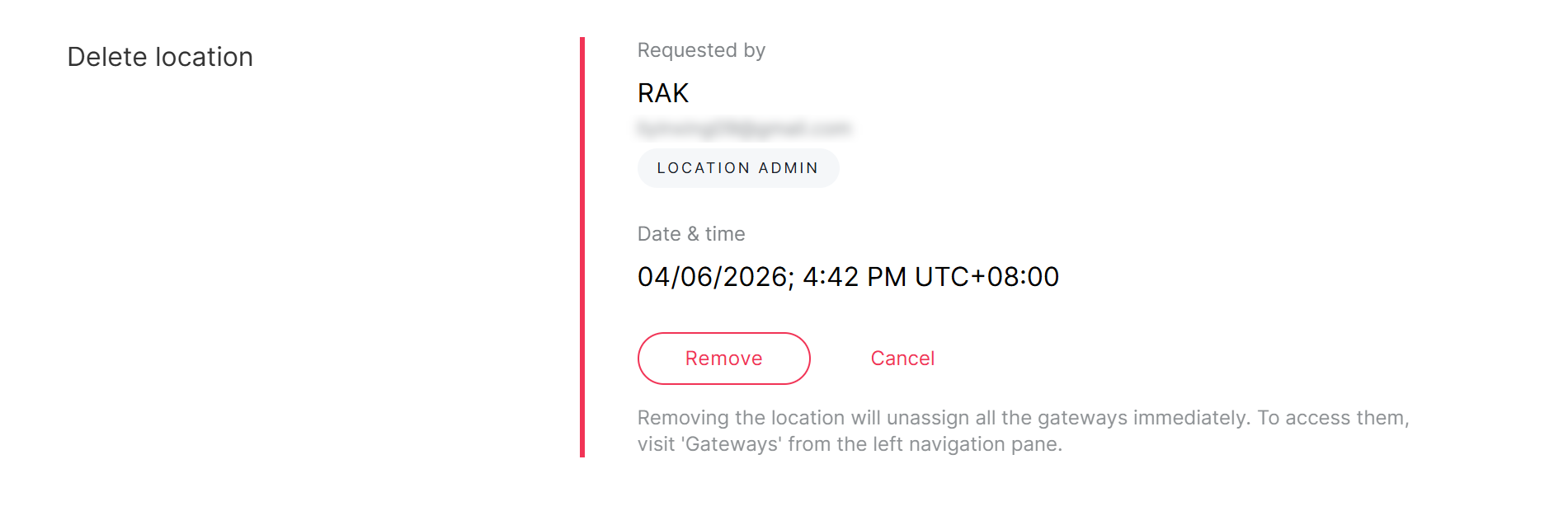 Review removal request