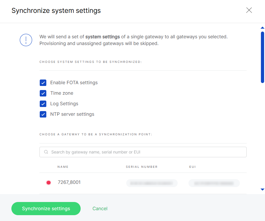 Synchronize system settings