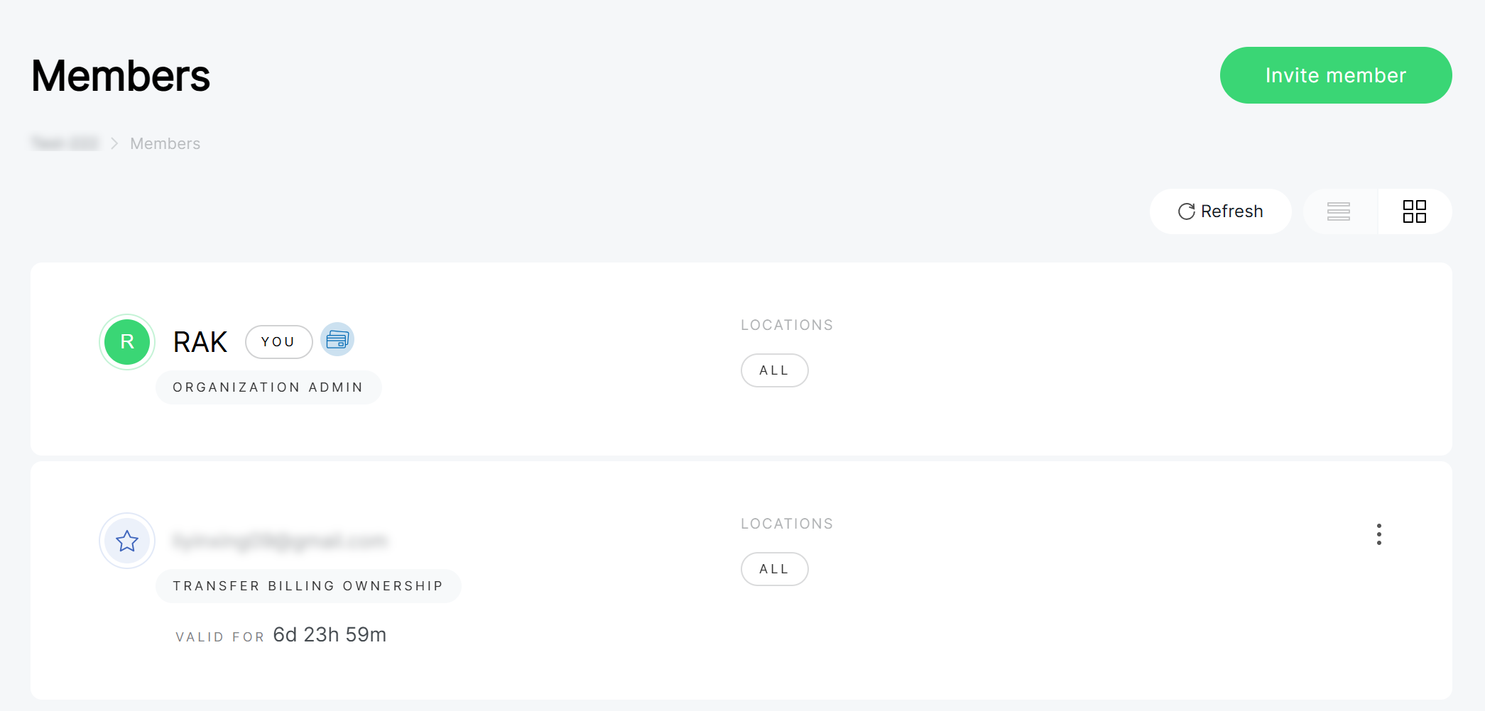 Pending Billing Ownership Transfer