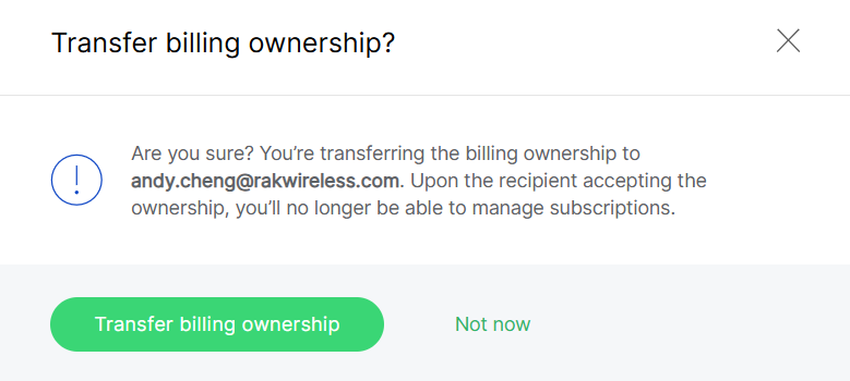 Transfer billing ownership from Members page