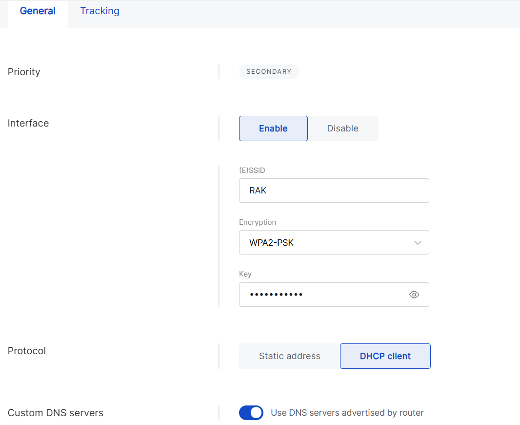 Wi-Fi general settings