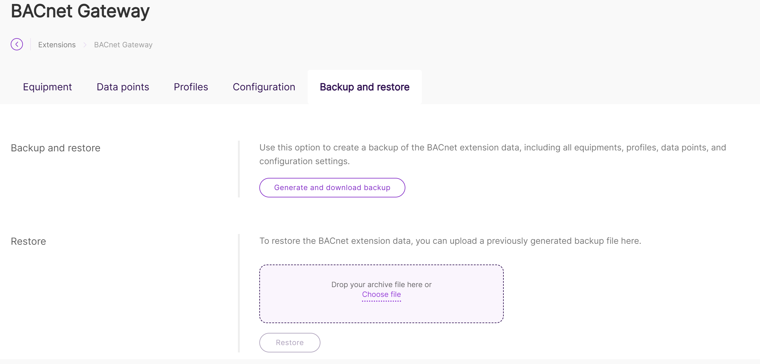 Backup and Restore