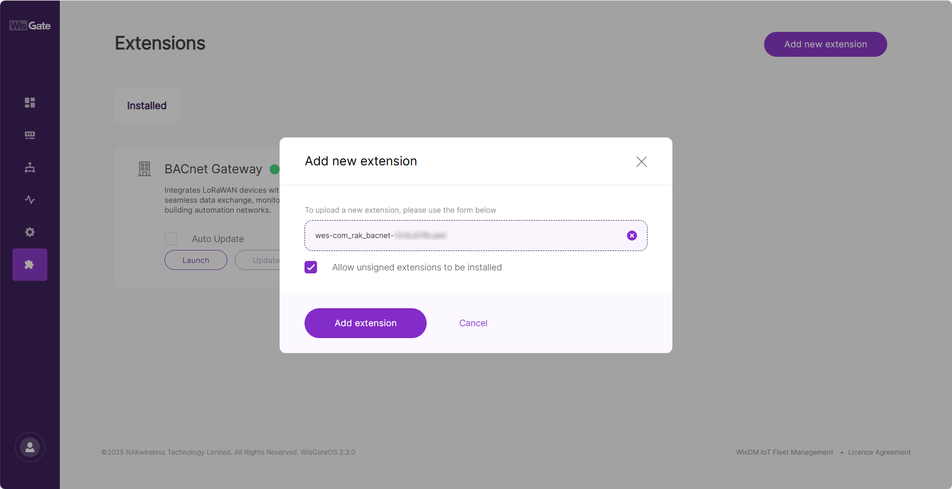 Choose an Extension File
