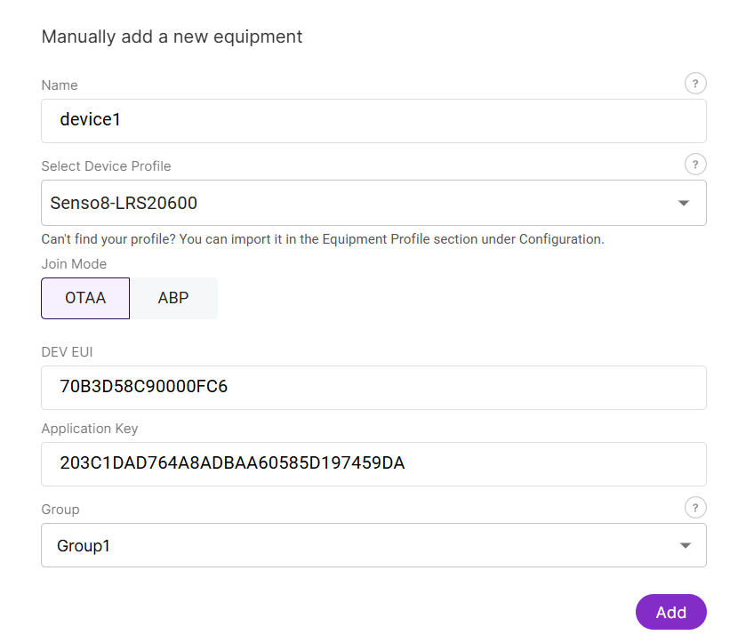 Configure parameters