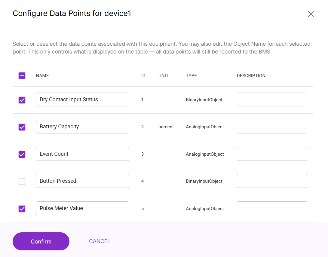 Configure Data Points