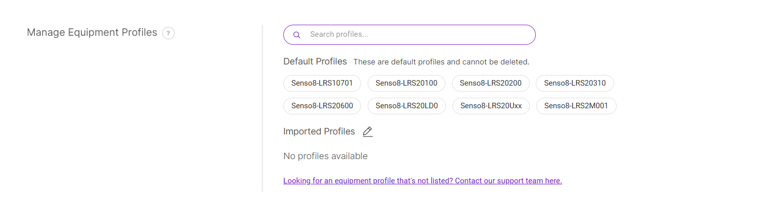 Manage Equipment Profiles