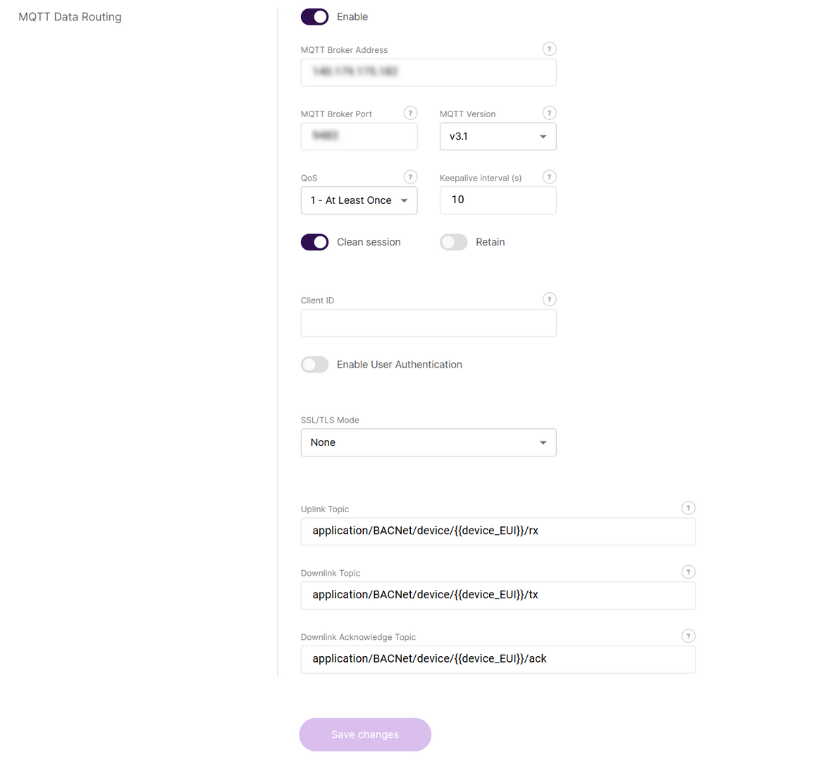 Configure MQTT Integration