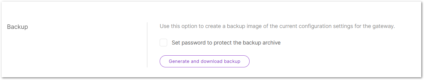 Backup configuration