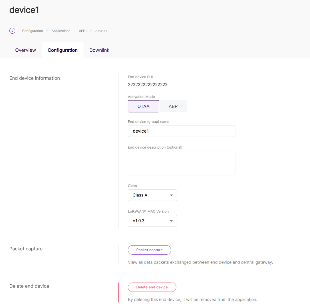 Device configuration
