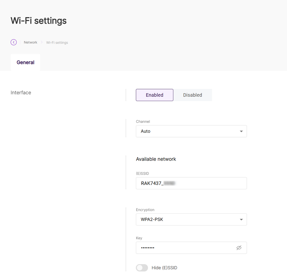 Wi-Fi settings