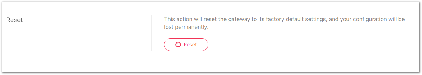 Reset to factory defaults