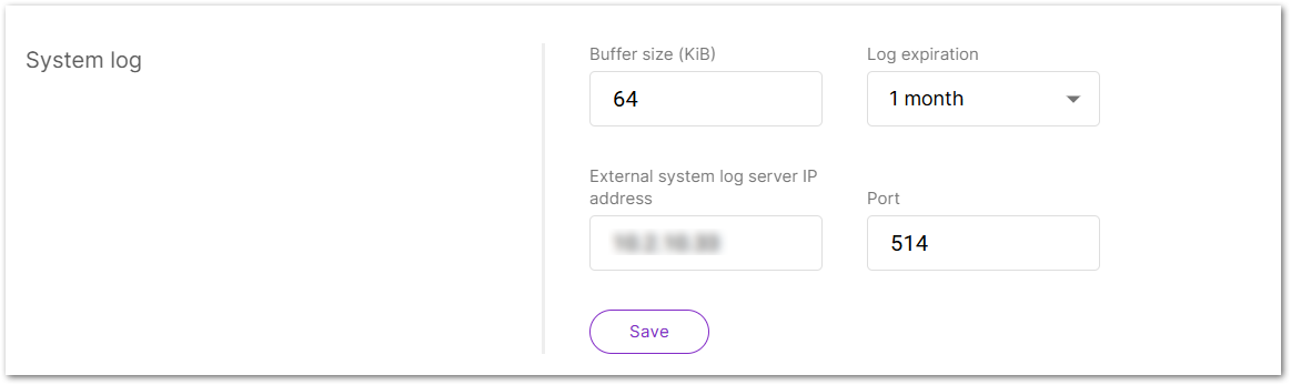 Configure the System Log