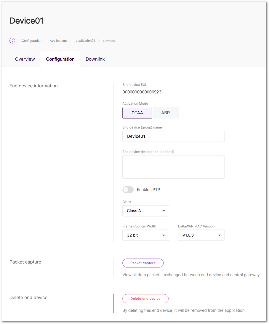 Device configuration