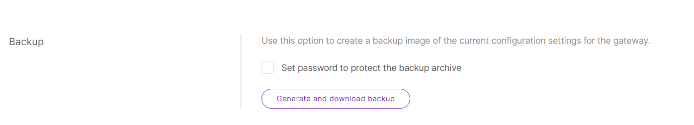 Backup configuration