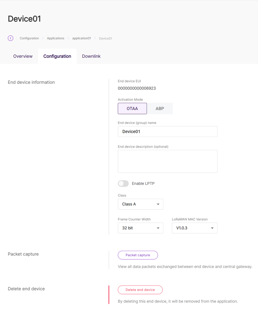 Device configuration