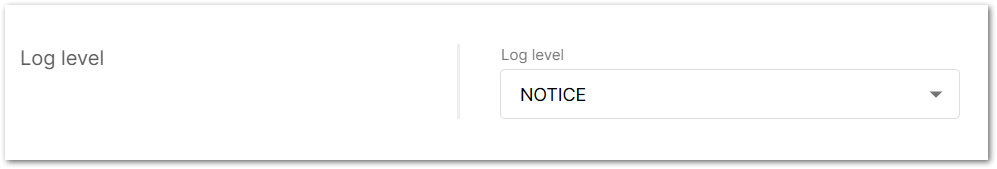 Log level