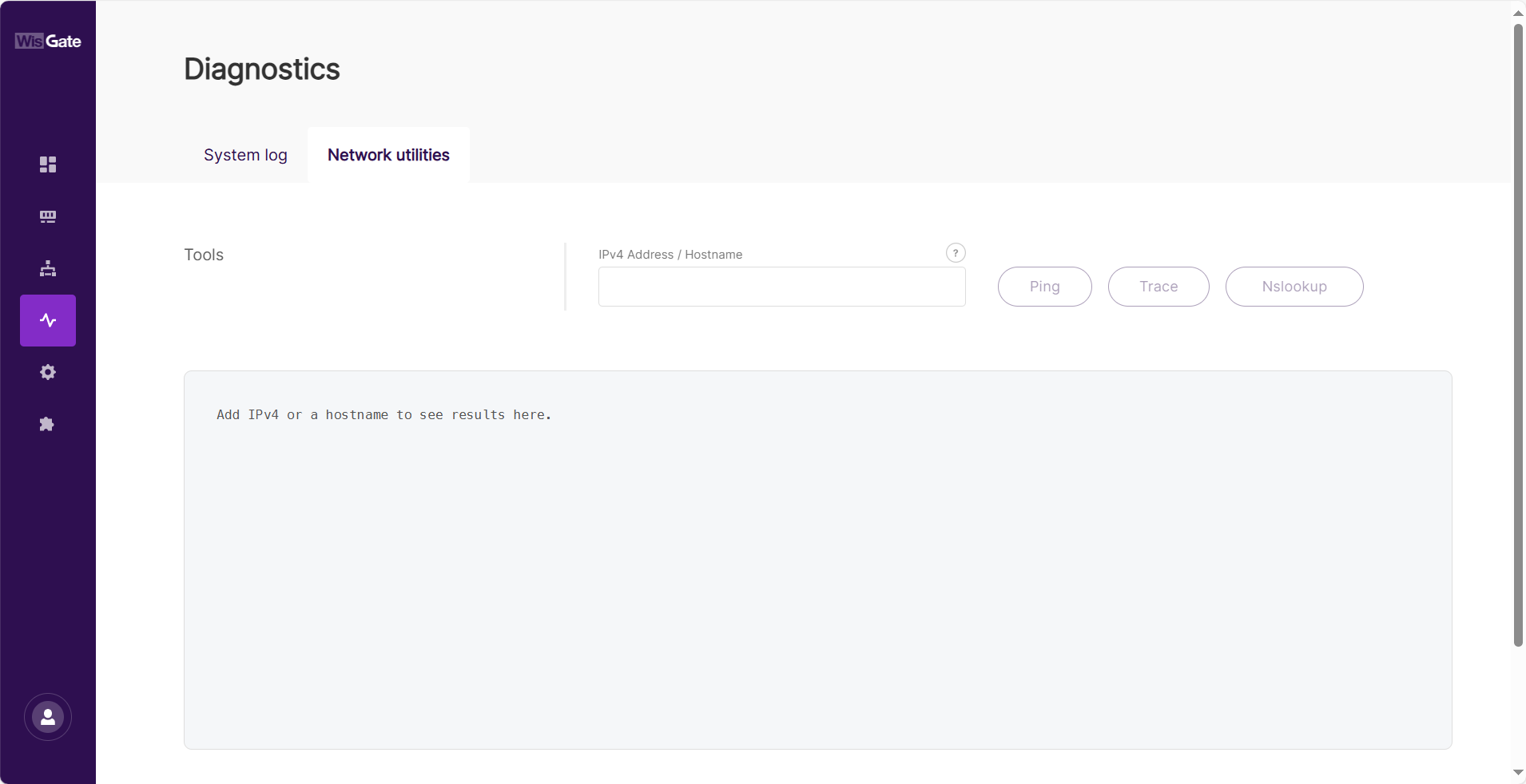 Network utilities tab