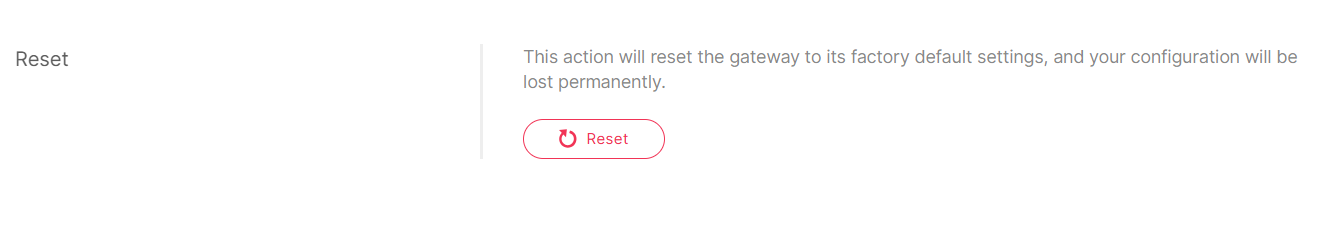 Reset to factory defaults