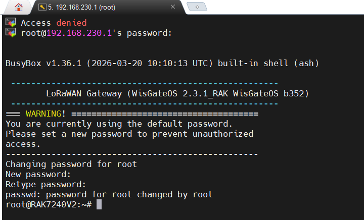 Retype the password