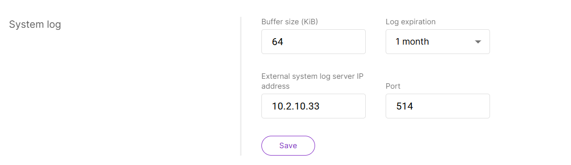 Configure the System Log