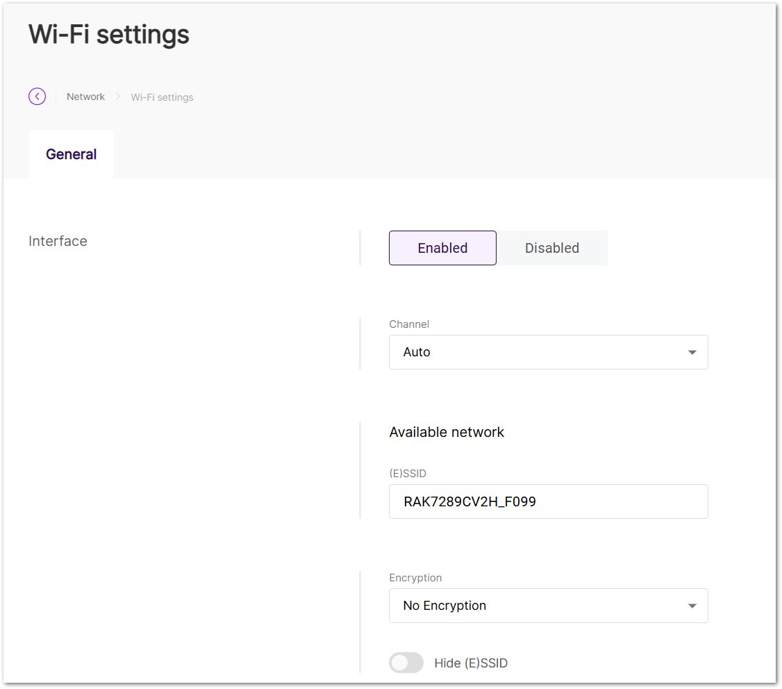 Wi-Fi settings