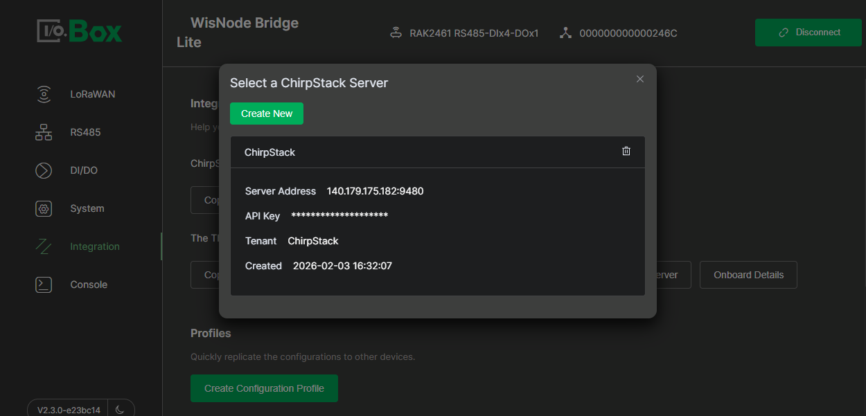 Save the server configuration
