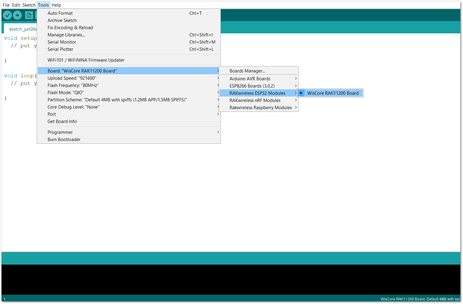 Selecting RAK11200 as WisBlock Core