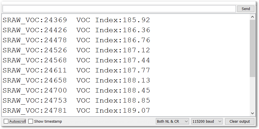 RAK12047 VOC Sensor Module data logs