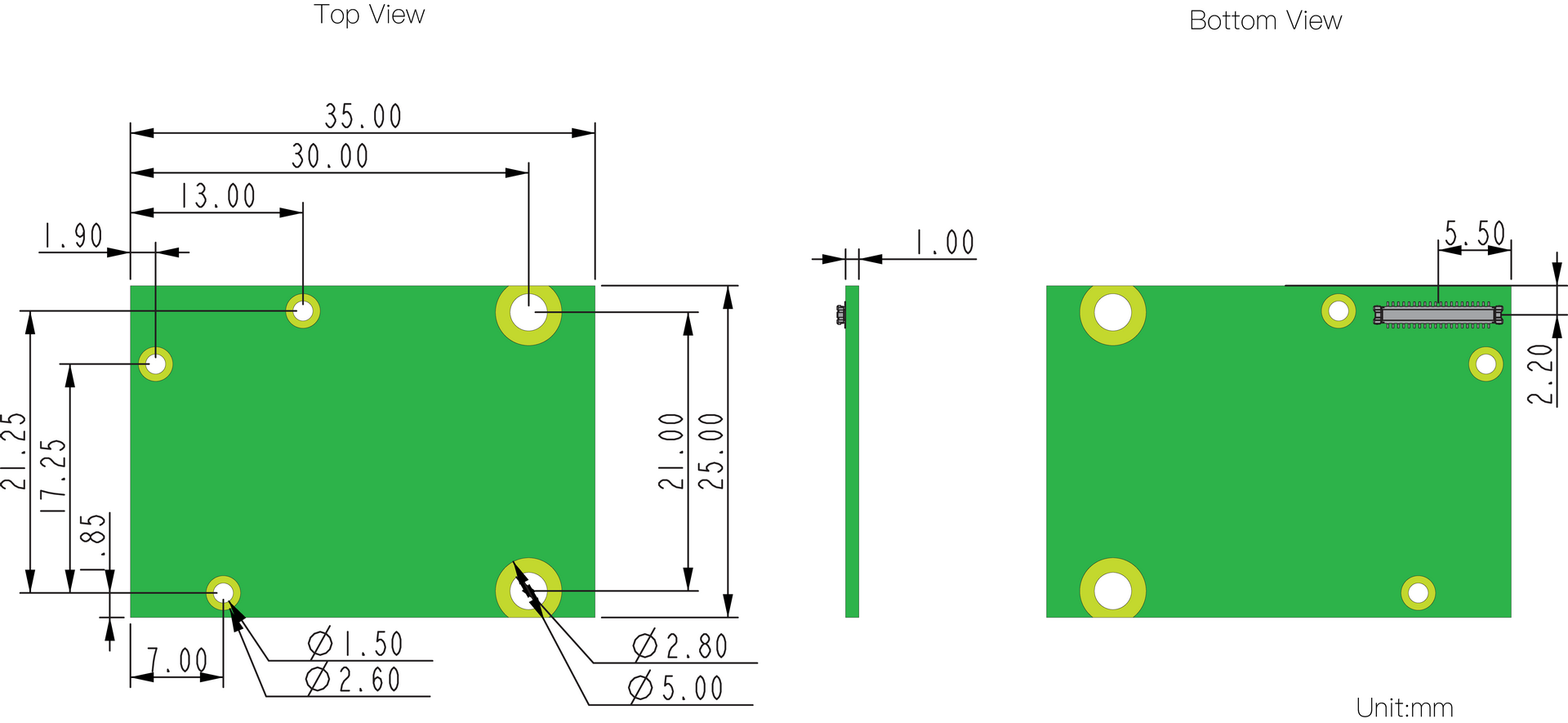 RAK13302 Wireless Module dimensions